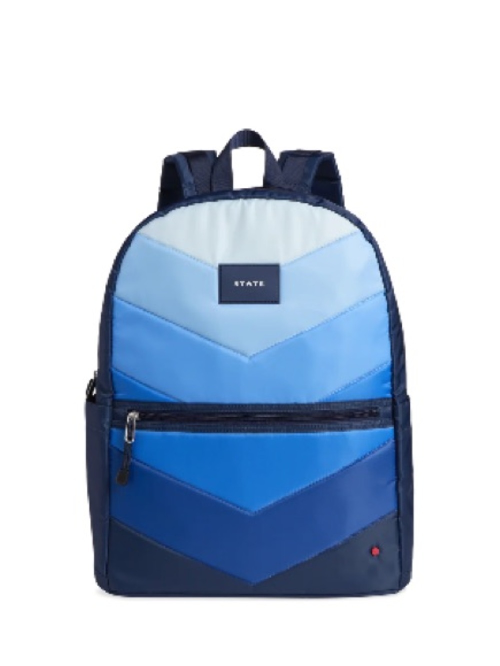 STATE Kids Kane Double Pocket Large Navy & Blue Chevron Backpack